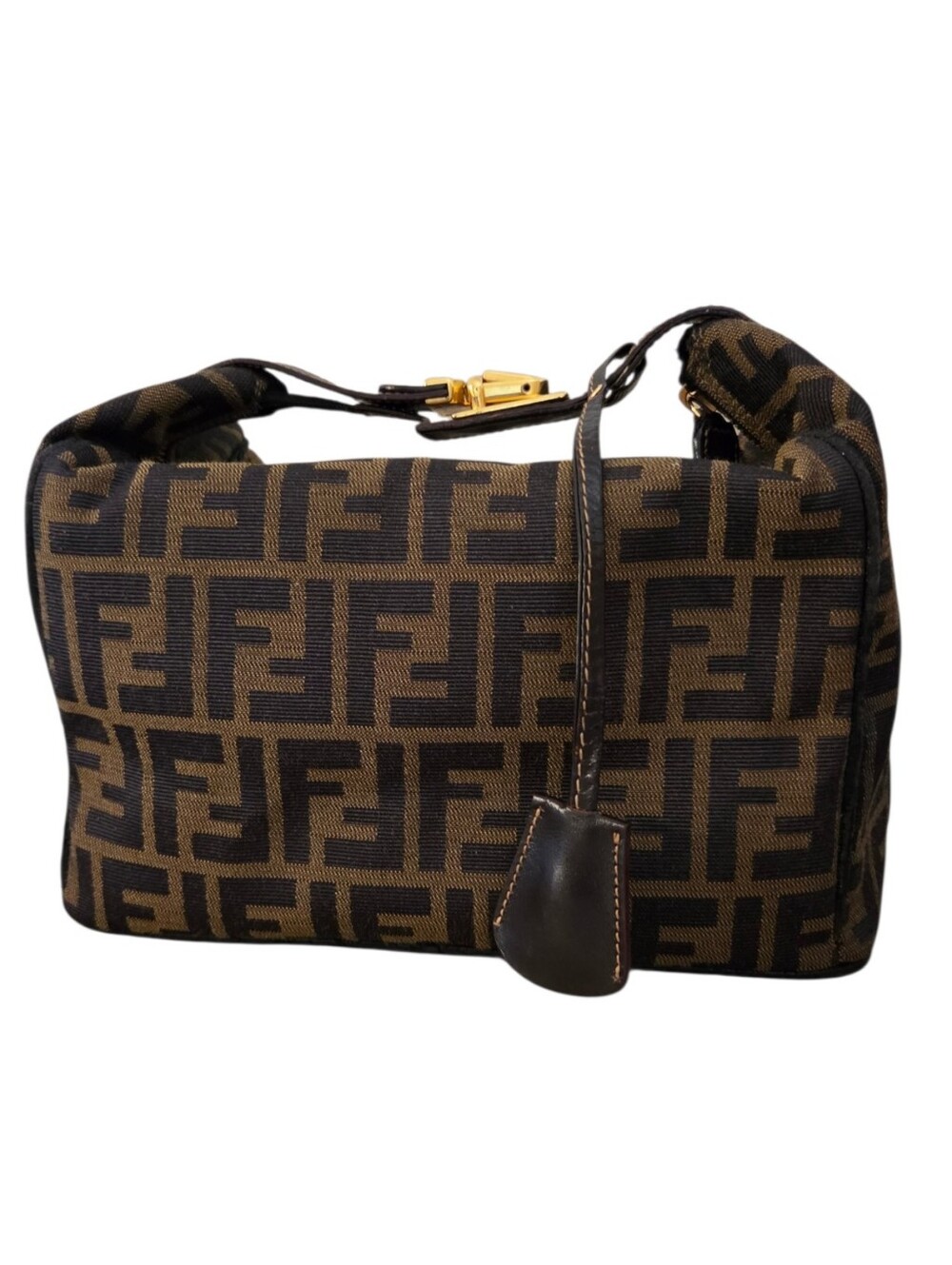 Fendi FF Canvas Shoulder Bag - Brown and Black